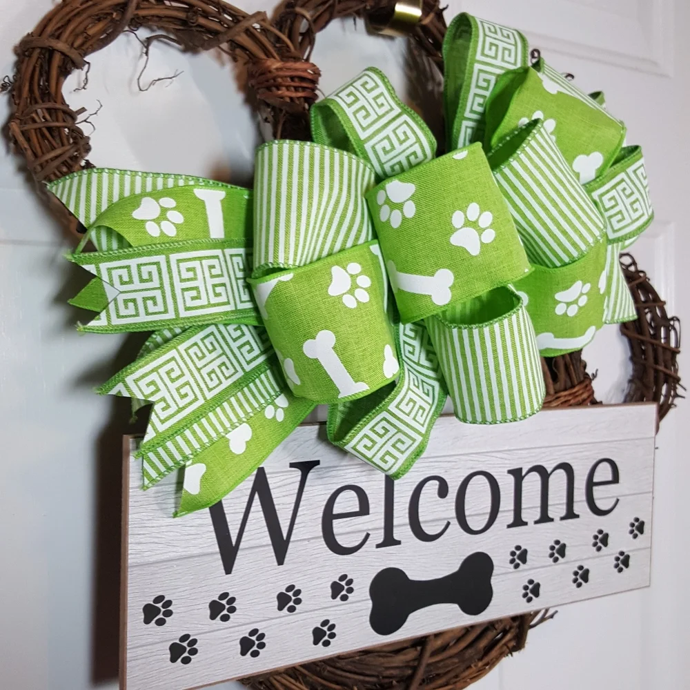 Dog Wreath, Dog‎ Paw Wreath, Grapevine Dog Wreath Dog Lovers Wreath Hand Crafted